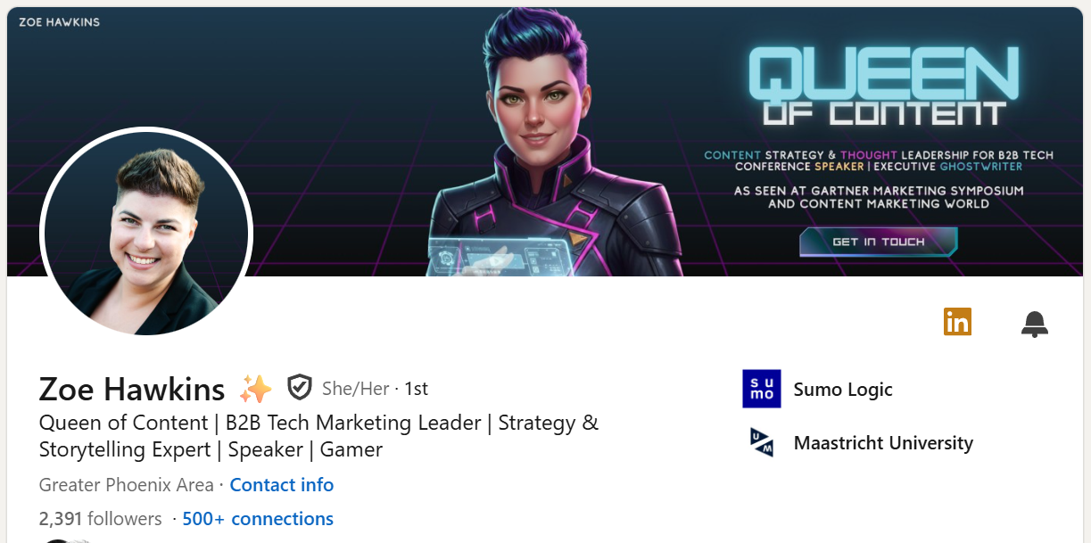 Zoe's LinkedIn Profile Makeover